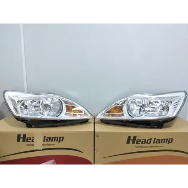 Par De Farol Ford Focus 2009 2010 2011 2012 2013 Cromado Esquerdo