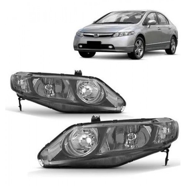 Par Farol Civic 2007 2008 2009 2010 2011 Mascara Negra Novo