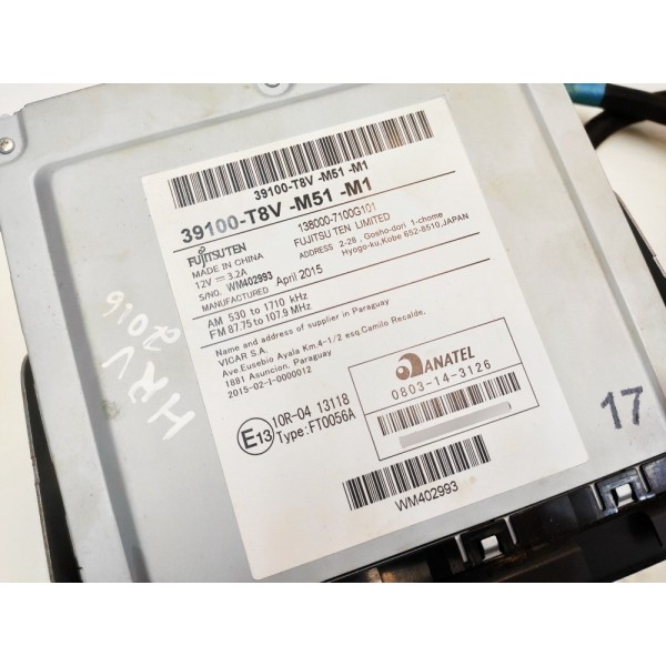 Aparaelho Som Multimidia Honda Hrv 2015 2016 A 2018