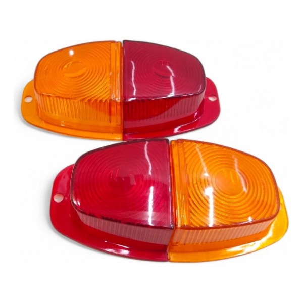 Par Lente Lanterna Caminhão Carretinha Reboque Universal Vermelho