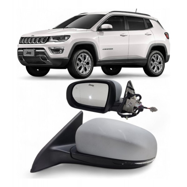 Retrovisor Compass 2017 A 2021 Esquerdo Retrátil Sensor Cego