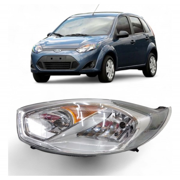 Farol Esquerdo Ford Fiesta 2011 2012 2013 Cromado