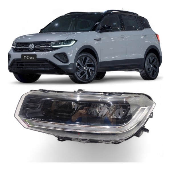 Farol Esquerdo Volkswagen Tcross 2024 2025 Full Led Original