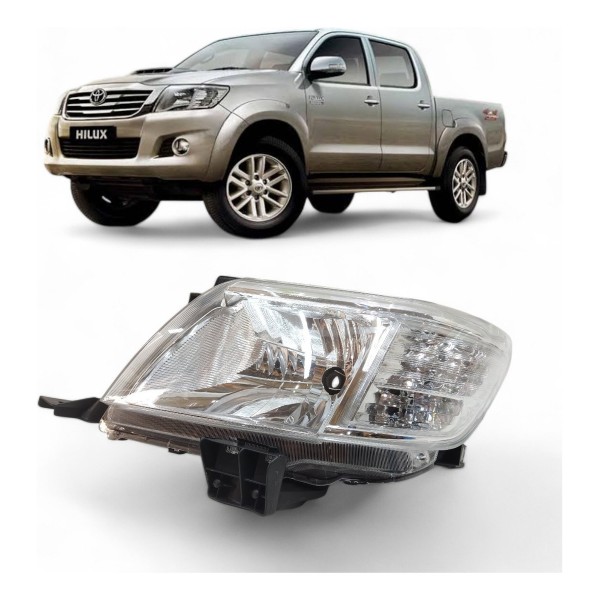 Farol Esquerdo Toyota Hilux 2012 2013 2014 2015 Cromado