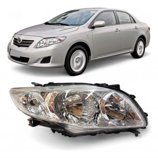Par Farol Dianteiro Toyota Corolla 2009 2010 2011 Cromado