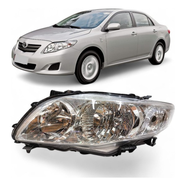 Par Farol Dianteiro Toyota Corolla 2009 2010 2011 Cromado Ambos Lados