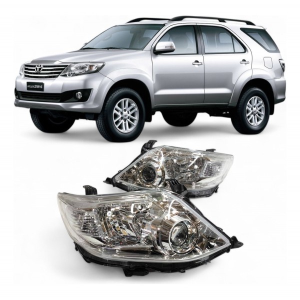 Farol Dianteiro Hilux Sw4 2012 2013 2014 2015 Cromado