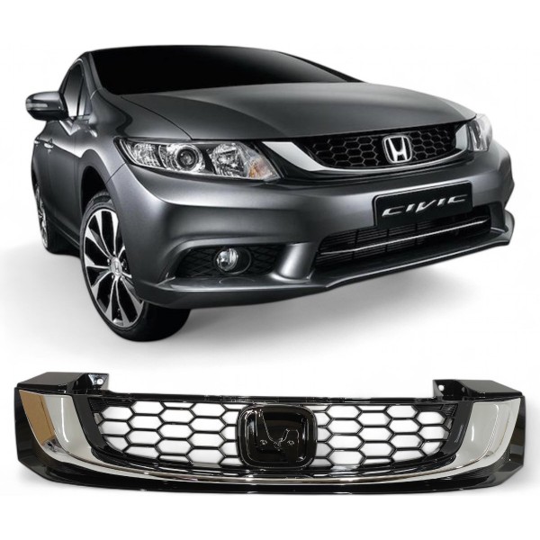 Grade Parachoque Honda Civic G9 2014 2015 2016 Cromado