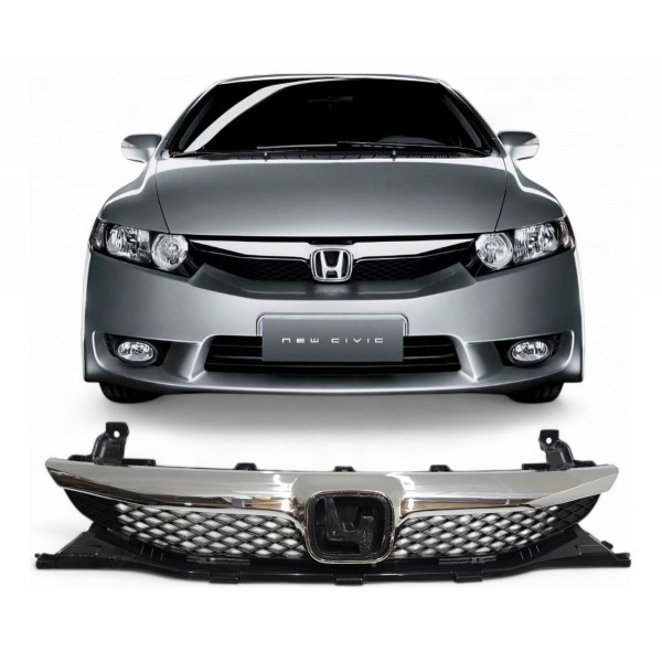 Grade Parachoque Dianteiro New Civic 2009 2010 2011 Cromada