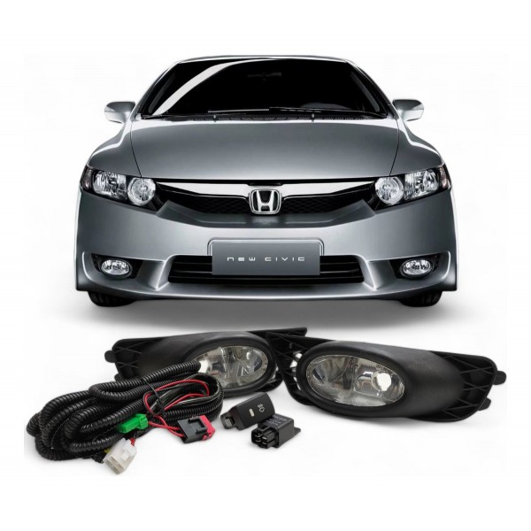 Kit Farol De Milha New Civic 2009 2010 2011 Completo