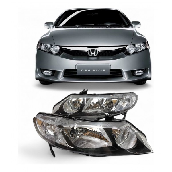 Par Farol Dianteiro Honda New Civic 2007 2008 2009 2010 2011