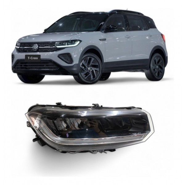 Farol Direito Volkswagen Tcross 2024 2025 Full Led Original