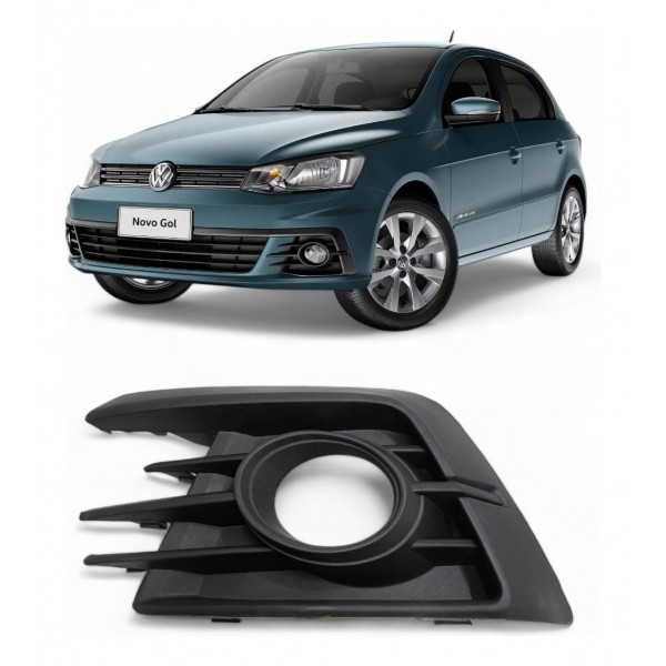 Moldura Esquerda Parachoque Milha Vw Gol G7 2017 2018 Preto