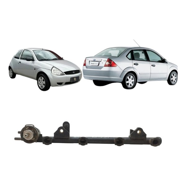 Flauta Bico Injetor Ford Ka Fiesta 1.0 8v Gás 1999 A 2007