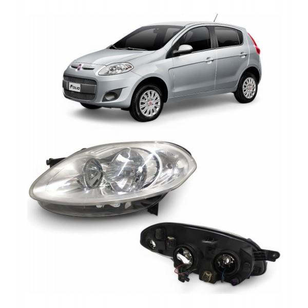 Farol Esquerdo Fiat Palio Attractive 2012 A 2016 Cromado
