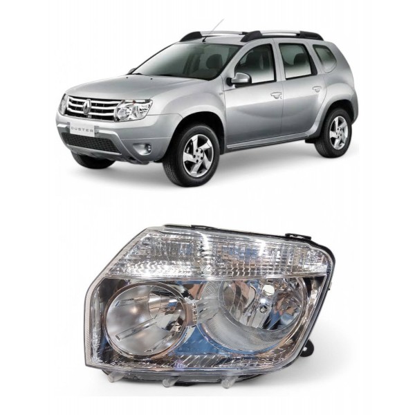 Farol Esquerdo Duster 2011 2012 2013 2014 Cromado