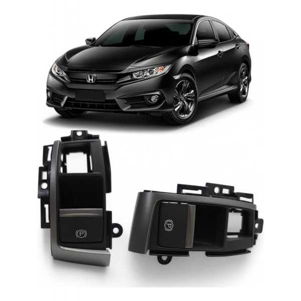 Botão Moldura Freio Mão Honda Civic 2017 2018 A 2021