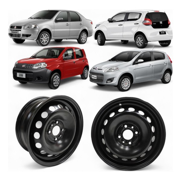 Roda Ferro Aro 14 Fiat Palio Uno Mobi Siena 4x98 2011 A 2021