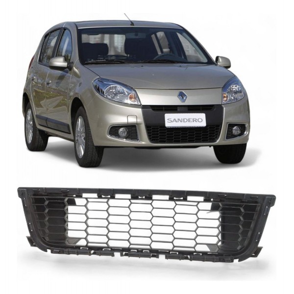 Grade Central Parachoque Renault Sandero 2008 2009 A 2012