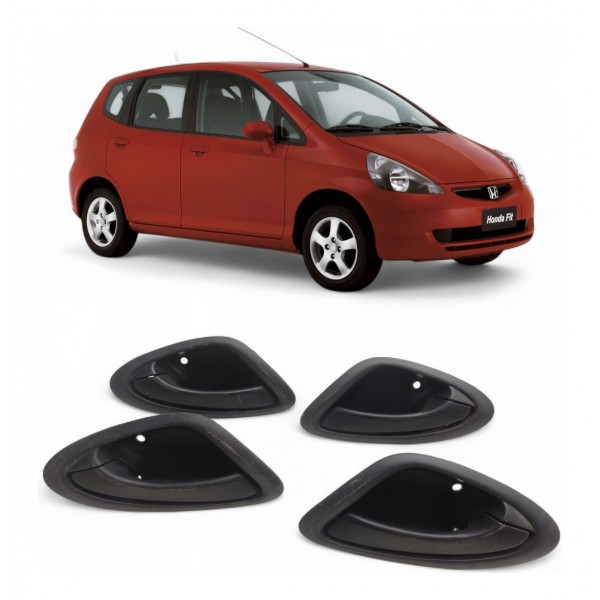 Kit 4 Maçaneta Interna Honda Fit 2004 2005 2007 2008