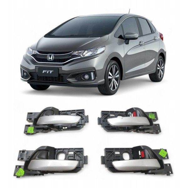 Kit 4 Maçaneta Interna Honda Fit 2015 2016 2017 2018 2019