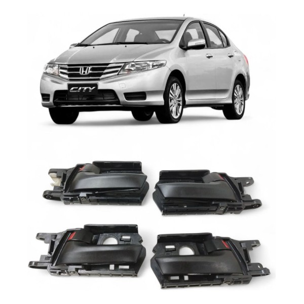 Kit 4 Maçaneta Interna Honda City 2009 2010 2011 2012 A 2014