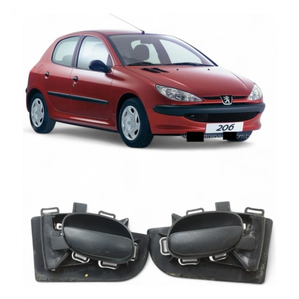 Par Maçaneta Interna Traseira Peugeot 206 1998 1999 A 2006