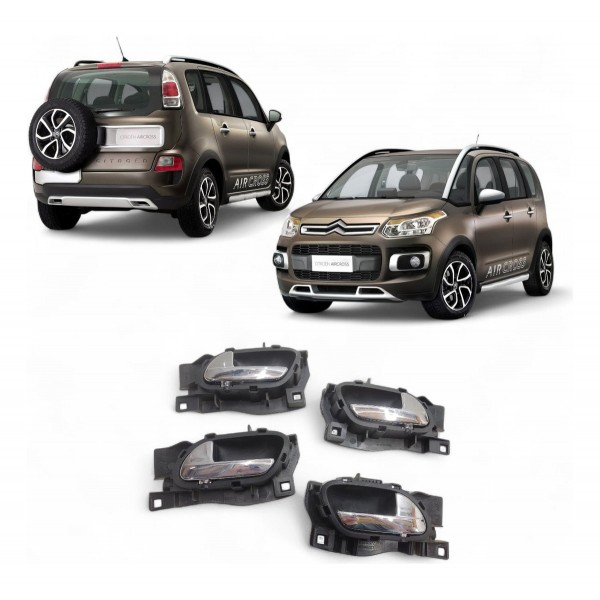 Kit 4 Maçaneta Interna Citroen C3 Aircross 2013 2014 A 2019